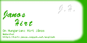 janos hirt business card